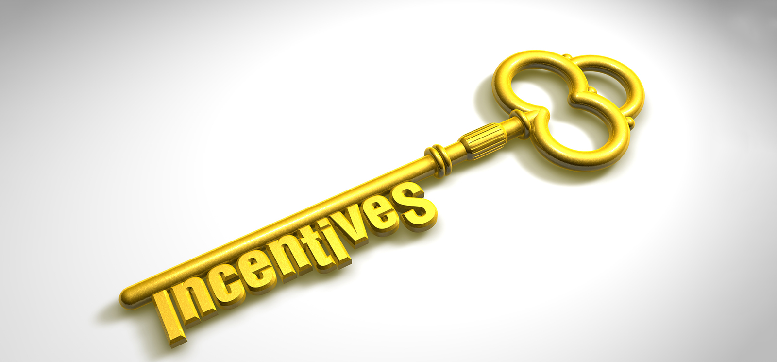 a golden key on a white background with the word incentives written on it